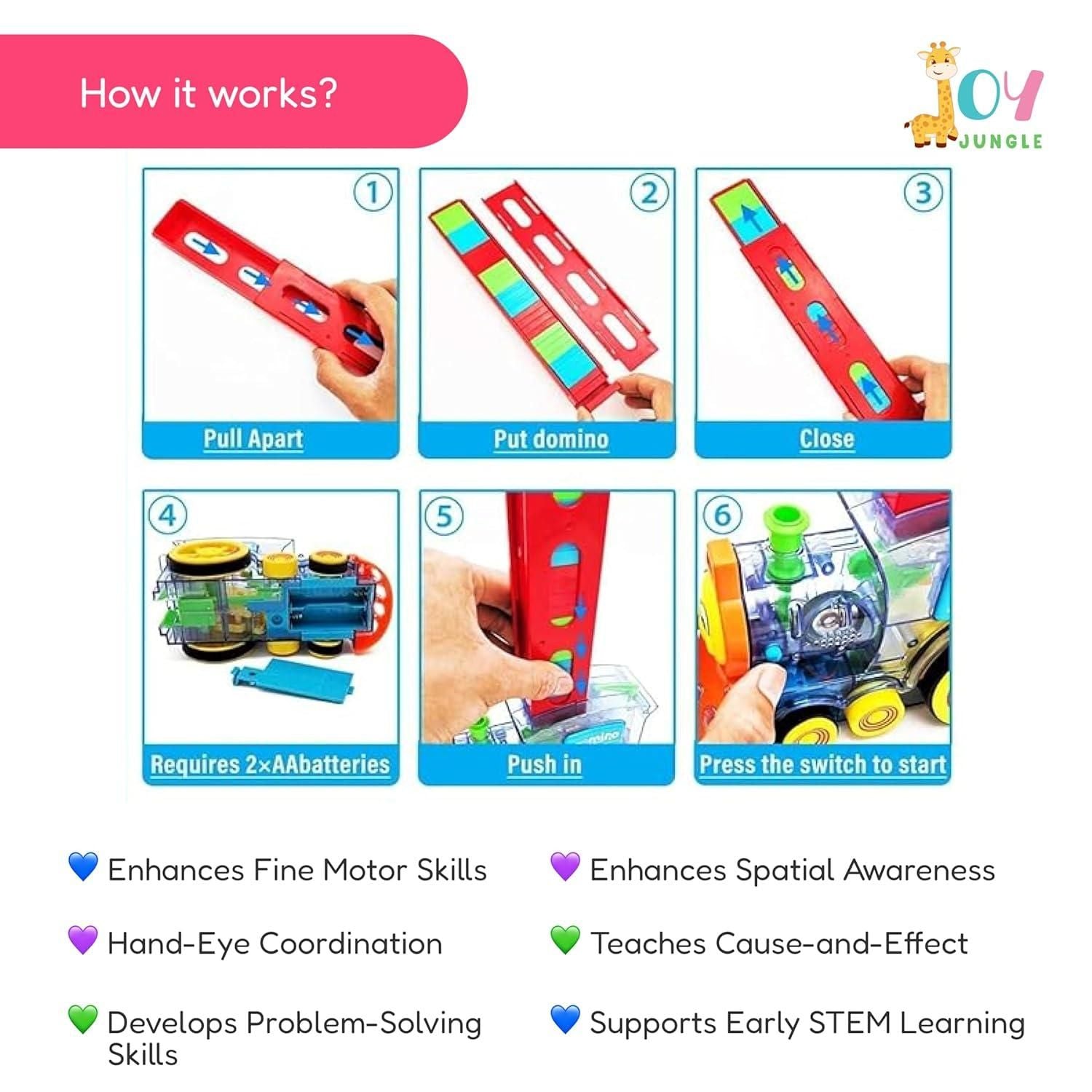 Train Toy Domino Set for Kids (BPA Free Plastic with Sound Effects)